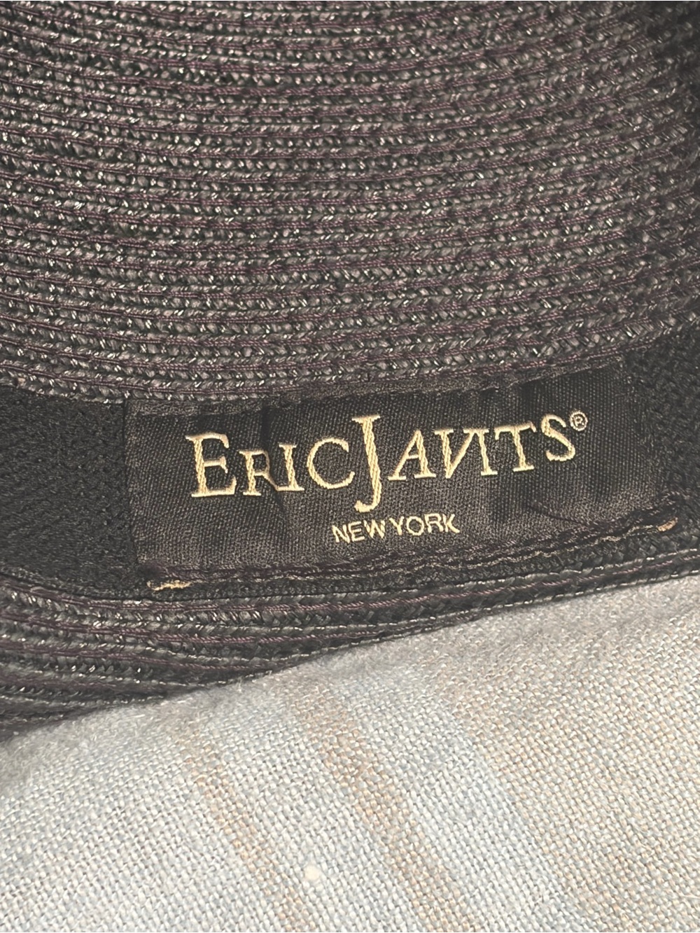 Eric Javits Womens Black Hamptons Sun Hat Wide-Brim Floppy Packable - Picture 6 of 10